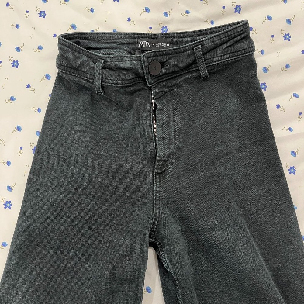 Size 2 Zara ZW Black Marine Straight Jeans